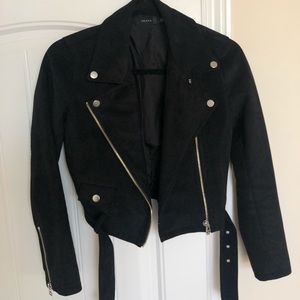 Aritzia Talula Morton Jacket in Black Suede XS